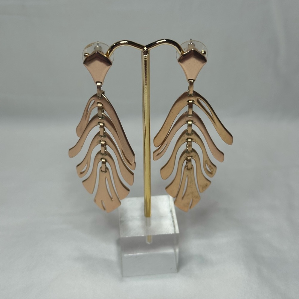 Kendra Scott Rose Gold Leaf Earrings